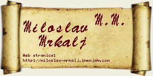 Miloslav Mrkalj vizit kartica